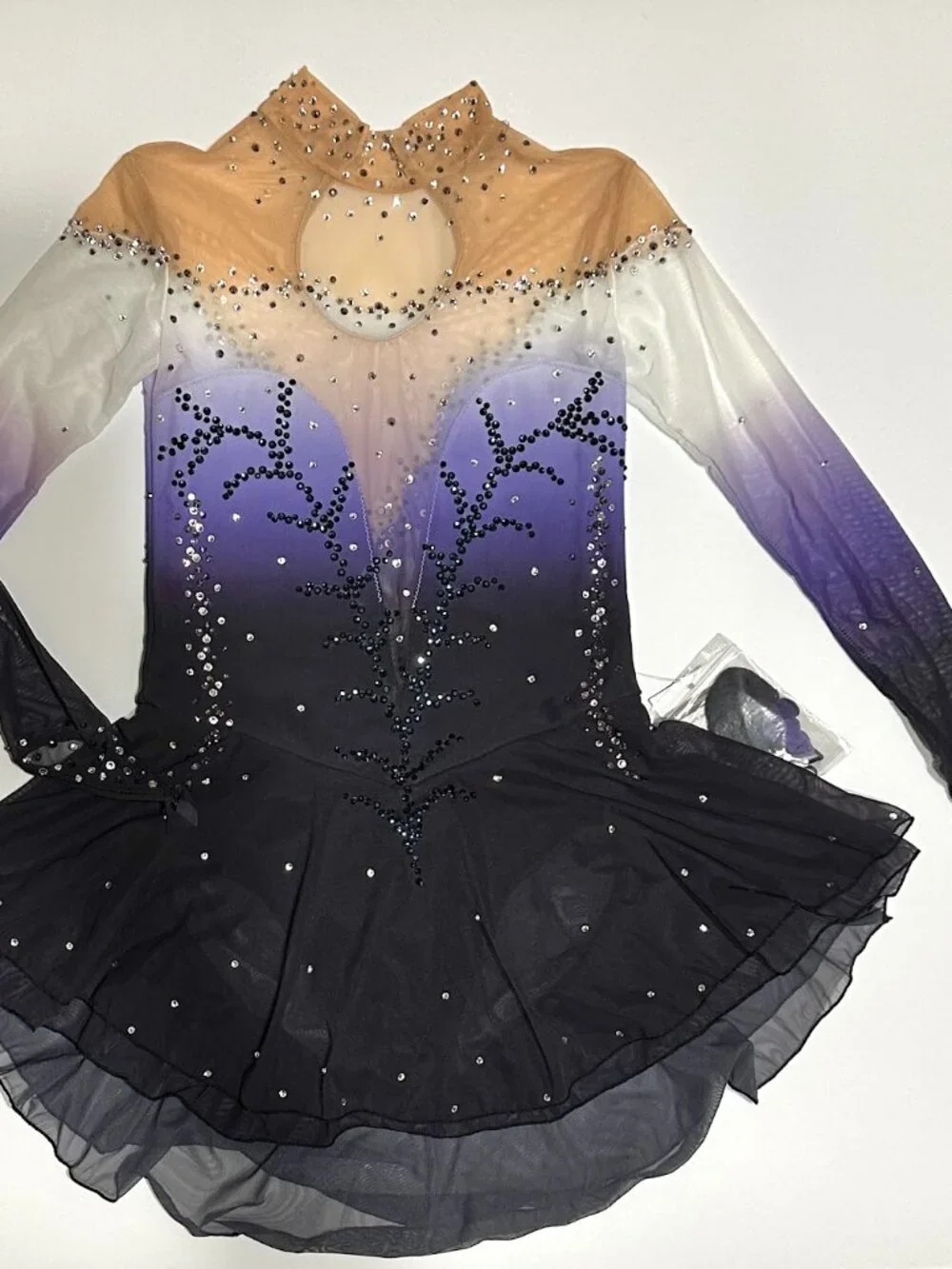 New Purple Navy Crystal Skating Dress Girls 10